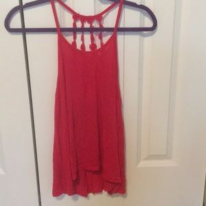Red flower back tank top